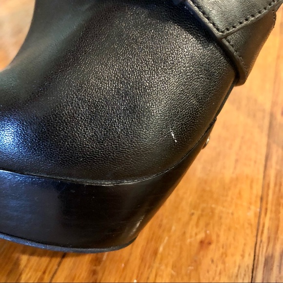 Michael Kors Leather Platform Stiletto Boots Detachable Studded Harness Sz 8.5 - Picture 13 of 16